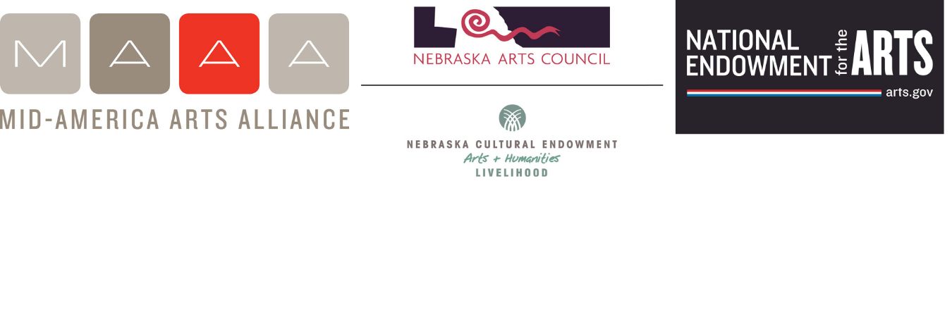 logos of Mid America Arts Allicance, Nebraska Cultural Endowmeny and the National Endowment for the arts